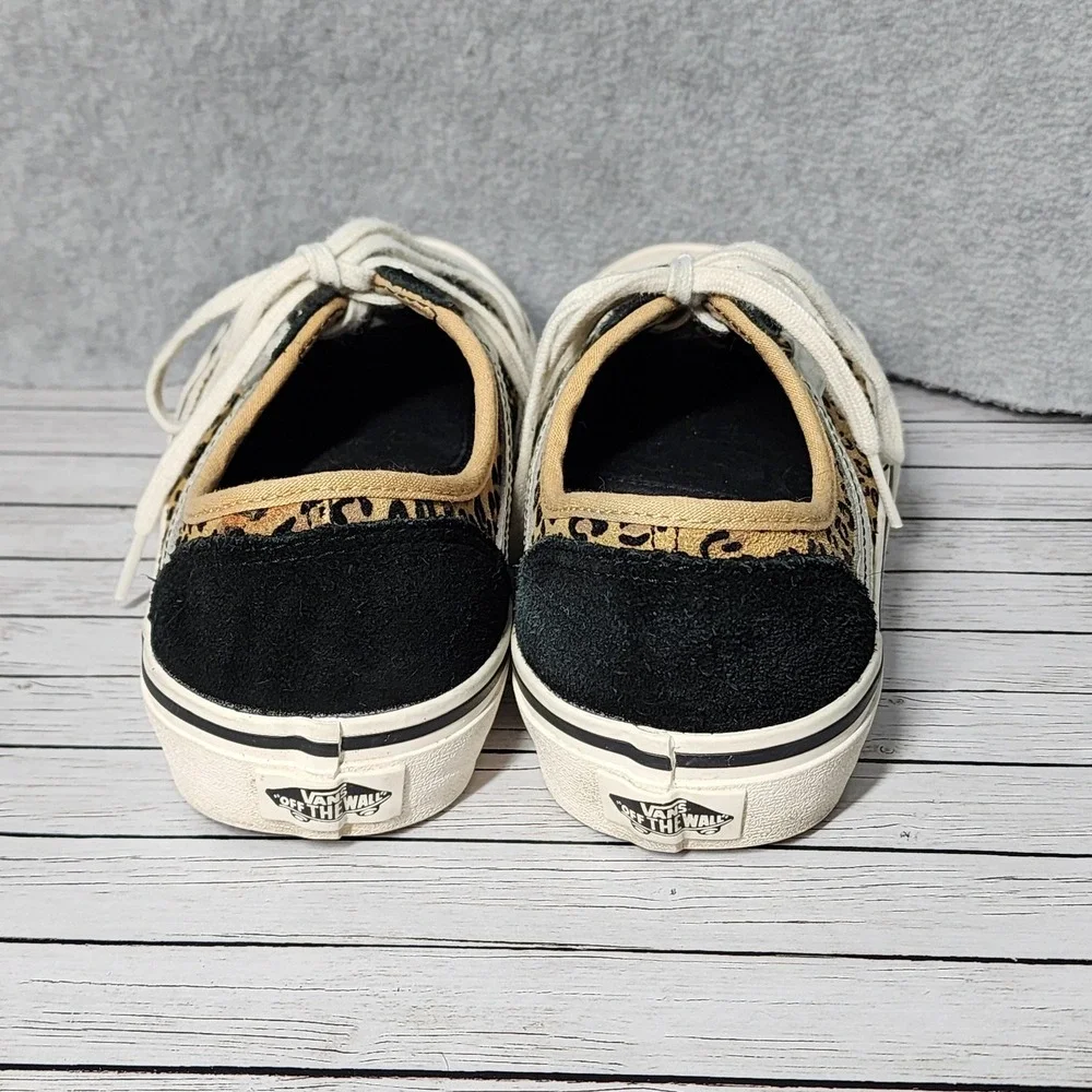 Vans Old Skool Shoes Mens Size 6 Womens 7.5 Leopard Print Black White‎ Low Top